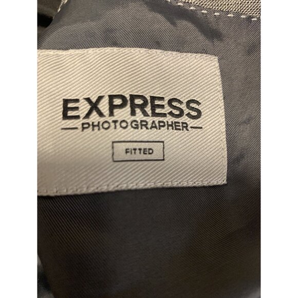 Express Photographer Fitted Plaid Blazer Size 44R Sport Jacket - Picture 4 of 9